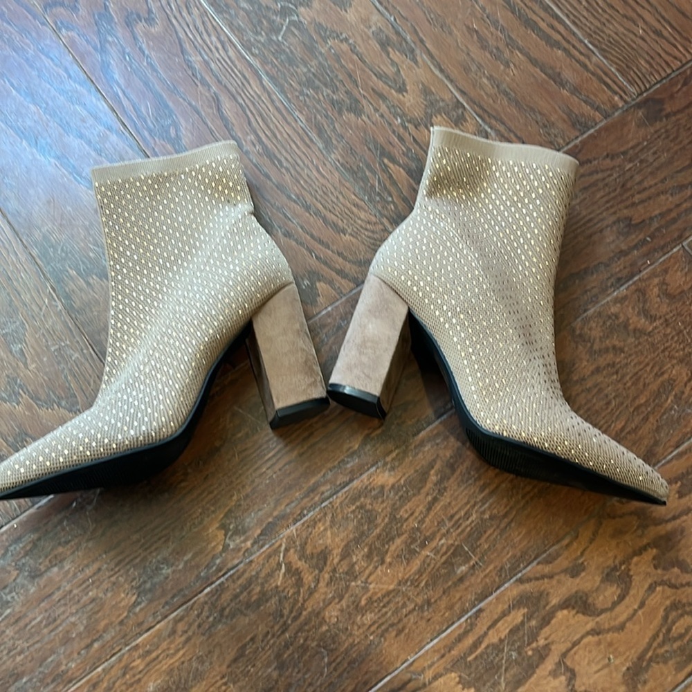 Mia glitter tan boots, size 10